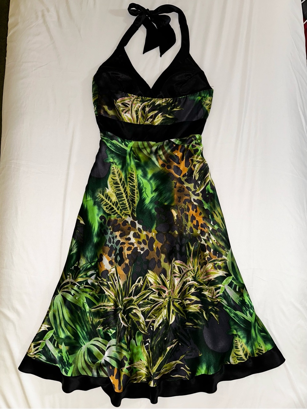 Cache, Halter-Style, Tropical Print Silk Dress - Picture 3 of 6
